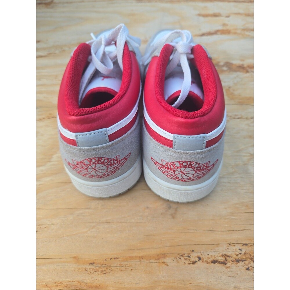 Jordan Air Jordan 1 Low Gray White Red Lace Up Men's Basketball Sneakers sz 12.5 - Picture 4 of 9